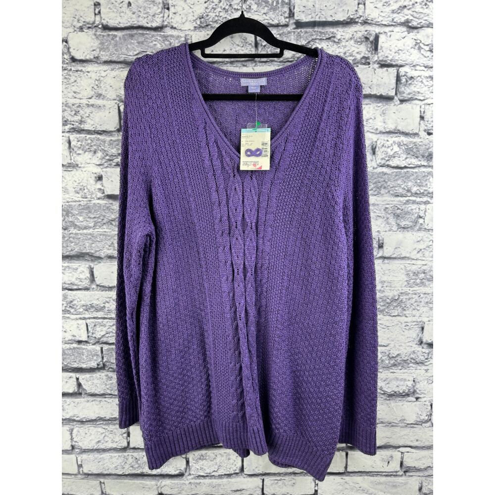Laura Scott V-Neck Cable Sweater